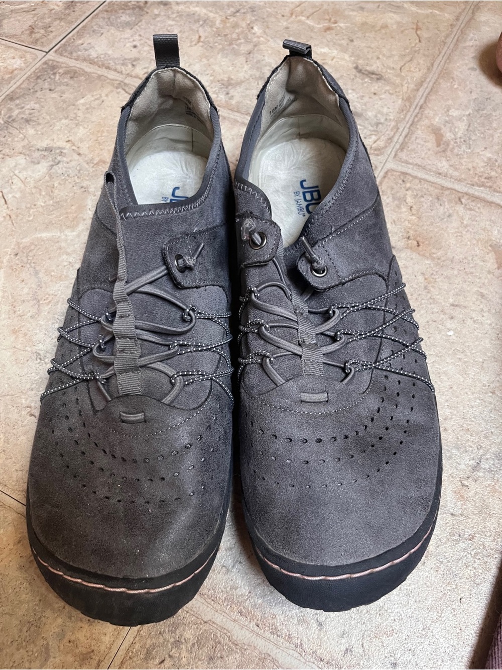 JBU Gray Suede Casual Slip-On Shoes